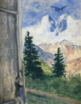 view saintes maries Painting - View at Peira Cava contemporary Marc Chagall